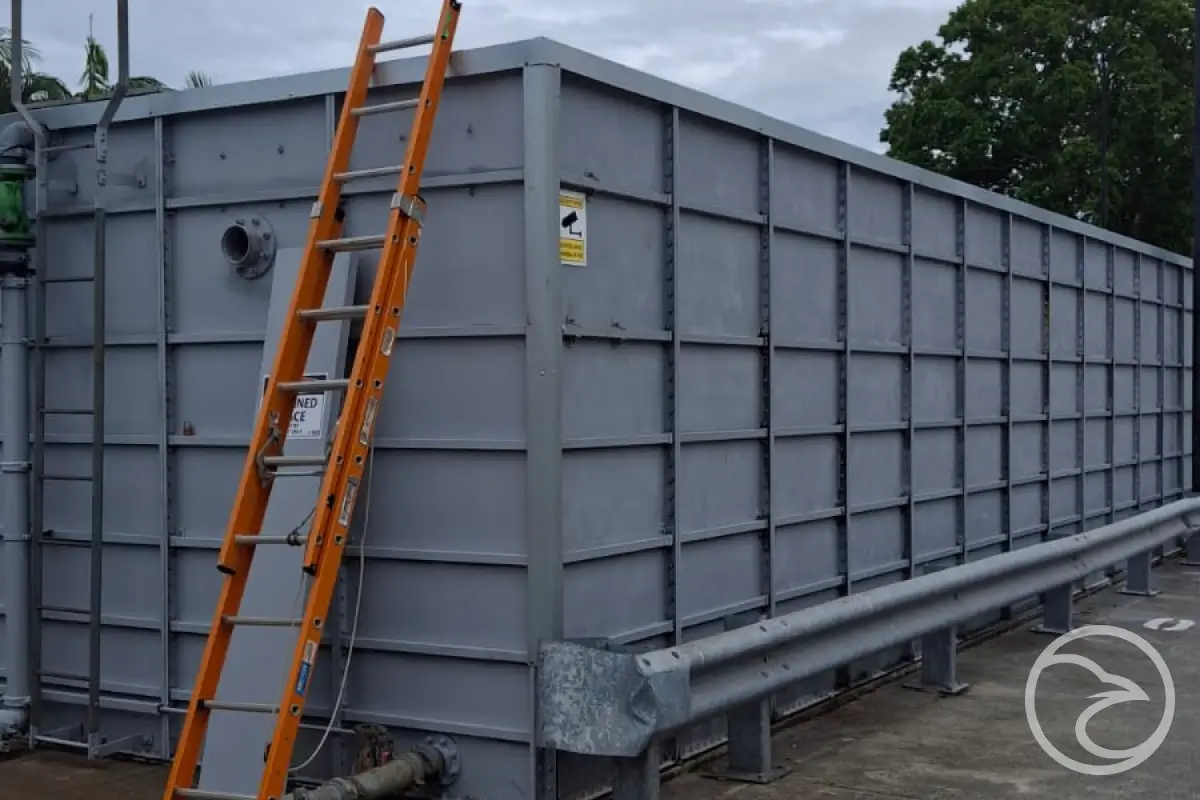 metal panel used in modular water tank construction