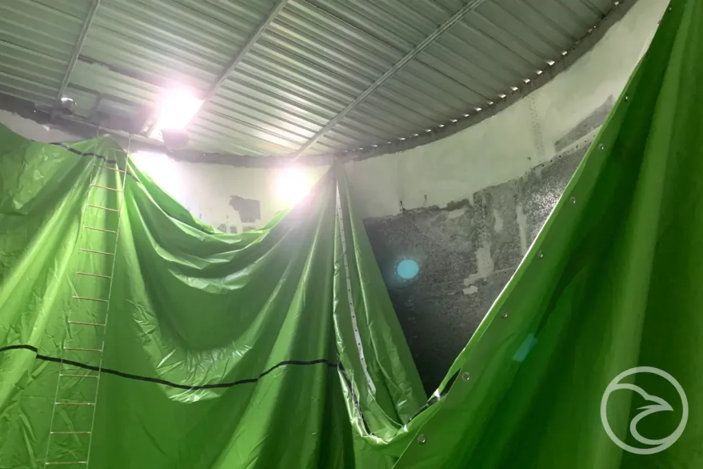 Peeling coating in fire water tank lining system