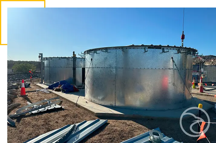 Large water storage tank